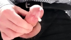 Little cock daddy wank at work with big cum spurt 3