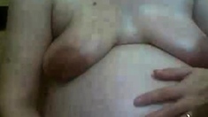 ugly preggo pig in webcam