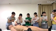 Asian hotties suck group sex