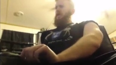 Muscular Redhead Jerks Off His Huge Cock