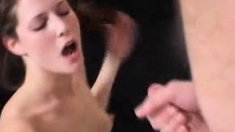 Lovely Amateur teen brunette masturbating outdoor