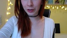 Great Big Boobs On Masturbating Redhead