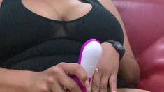 Stacked brunette goes solo toys and masturbation
