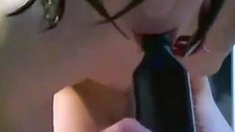Emo Twink Rides Hairbrush for Intense Solo Orgasm