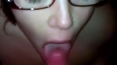Brunette Amateur BlowJob with Facial Finish