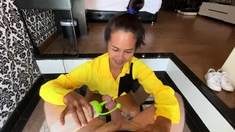 Big ass Thai housewife MILF POV blowjob