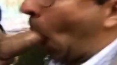 Old Daddies Sucking Outdoors