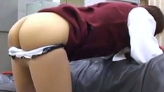 Japanese Office Lady Gets Light Flogging