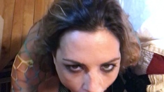 European amateur slut sucks on a big black cock