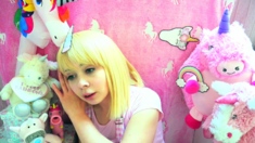 Curly Blonde Teen Records Solo Dildo Masturbation More at