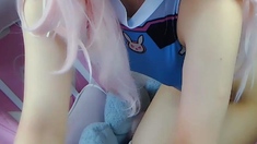 Shy anime cosplayer