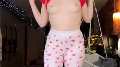 Amateur striptease and Solo masturbation