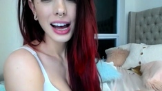 Hot and sexy amateur redhead babe