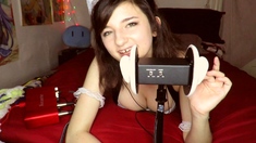 Horny amateur web cam teen girl takes a toy deep inside