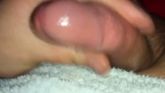 Uncut Hunk's Slow Cumshot with Amateur Handjob