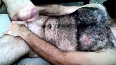 Hairy Horny Daddy Strokes His Big Cock