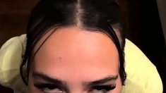 Brunette slut pov blowjob in close up HD