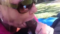 Big Tit Blonde Gives Blowjob To Big Cock