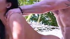 Big Tits French MILF Rides a Cock on Outdoors