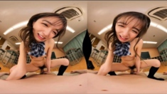 Tiny Japanese babe hardcore spitroasted and she enjoys jizz