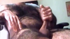 Hairy Daddy Shoots His Load