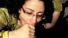 Arabic woman sucks like a pro and love cum