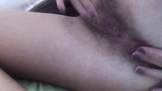 My hairy pussy EX-GF masturbates 02